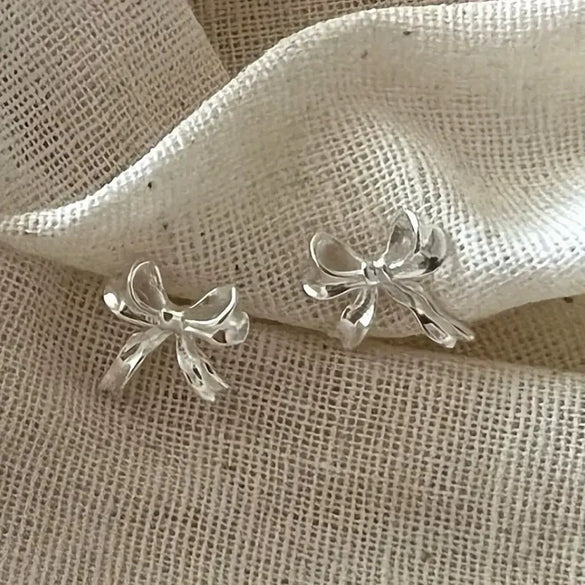 Wholesale Copper Bow Earrings For Women Sweet Style Electroplated Jewelry