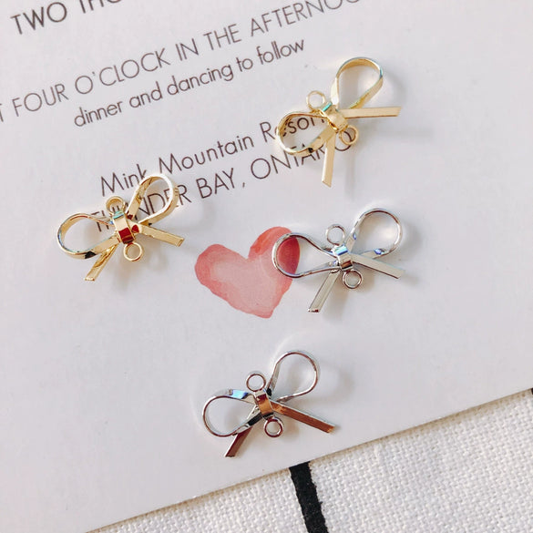 Wholesale Copper Bow Earrings With Electroplating Treatment Sweet Style For Girls