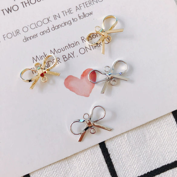 Wholesale Copper Bow Earrings With Electroplating Treatment Sweet Style For Girls
