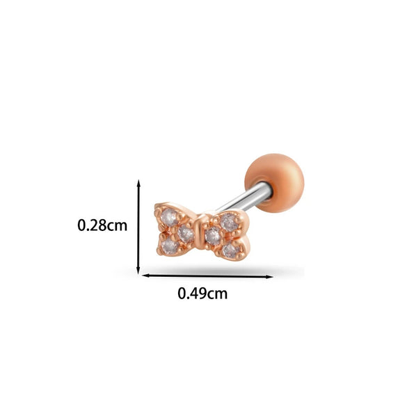 Wholesale Copper Bow Fashion Women's Cartilage Puncture Ear Bone Nail