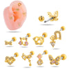 Wholesale Copper Bow Fashion Women's Cartilage Puncture Ear Bone Nail