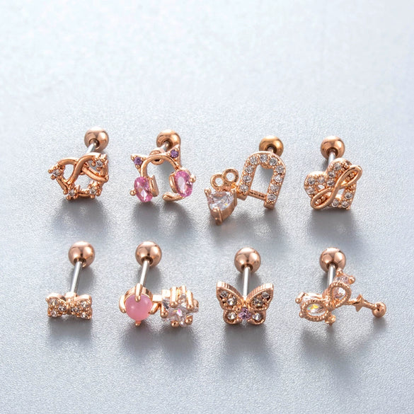 Wholesale Copper Bow Fashion Women's Cartilage Puncture Ear Bone Nail