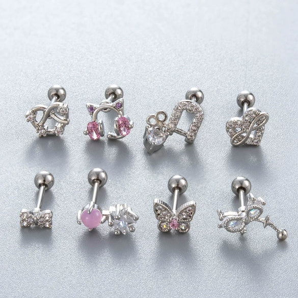 Wholesale Copper Bow Fashion Women's Cartilage Puncture Ear Bone Nail