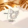 Wholesale Copper Bow Shape Light Luxury Style Zircon Ear Nail Ear Bone Nail Set With Diamonds