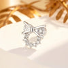 Wholesale Copper Bow Shape Light Luxury Style Zircon Ear Nail Ear Bone Nail Set With Diamonds