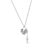 Wholesale Copper Bow Shaped Love Lock Necklace With Real Gold Plated Electroplating And Bamboo Chain