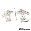 Wholesale Copper Bow Square Geometric Electroplated Earrings For Women