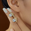 Wholesale Copper Bow Square Geometric Electroplated Earrings For Women
