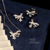 Wholesale Copper Bow Zircon Inlaid Women's Earrings