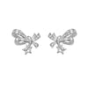 Wholesale Copper Bow Zircon Inlaid Women's Earrings