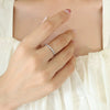 Wholesale Copper Brass Geometric Inlaid Zircon Open Women's Ring Fashionable Jewelry