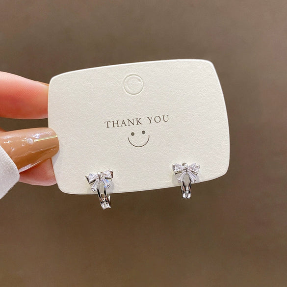 Wholesale Copper Butterfly Bow Electroplated Women's Earrings