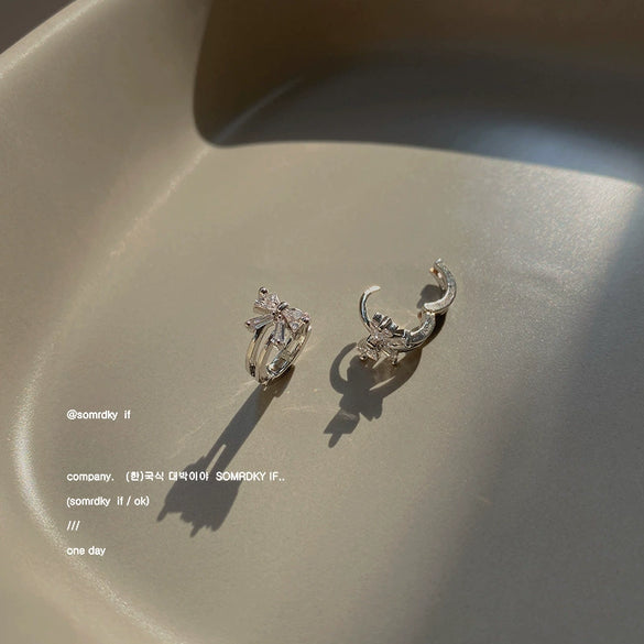 Wholesale Copper Butterfly Bow Electroplated Women's Earrings