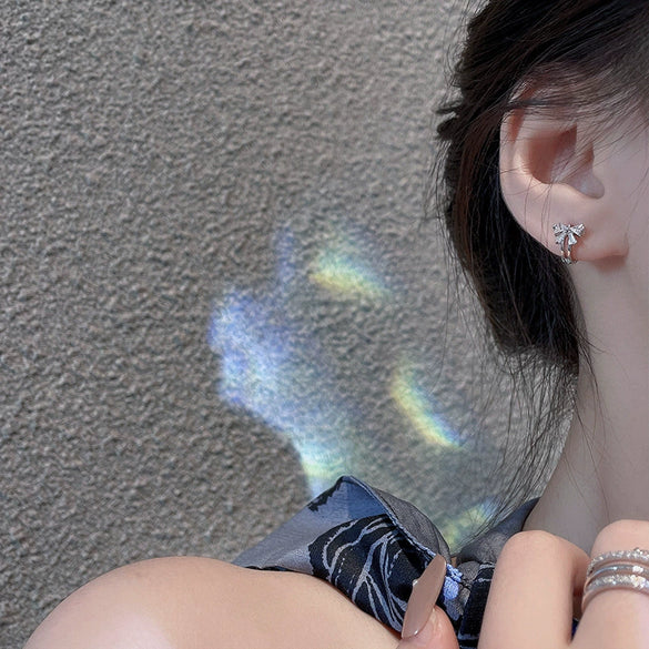 Wholesale Copper Butterfly Bow Electroplated Women's Earrings