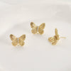 Wholesale Copper Butterfly Hanging Earrings Electroplated Handmade Ear Jewelry Accessories