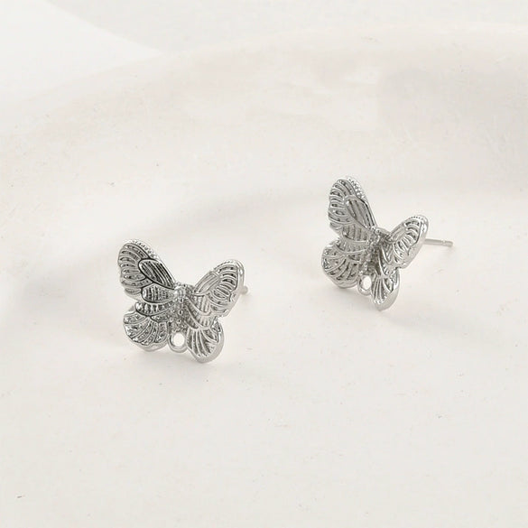 Wholesale Copper Butterfly Hanging Earrings Electroplated Handmade Ear Jewelry Accessories