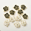 Wholesale Copper Camellia Shaped Beaded Necklace And Bracelet Accessories Material With Electroplating