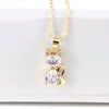 Wholesale Copper Cartoon Animals Geometric Mixed Gem Inlay Water Wave Chain Cat Necklace With Electroplating