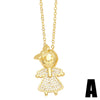 Wholesale Copper Cartoon Character Inlaid Zircon Pendant Necklace With Ochain