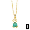 Wholesale Copper Cartoon Character Inlaid Zircon Pendant Necklace With Ochain