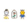 Wholesale Copper Cartoon Character Inlaid Zircon Threepiece Earrings Suit