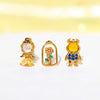 Wholesale Copper Cartoon Character Inlaid Zircon Threepiece Earrings Suit