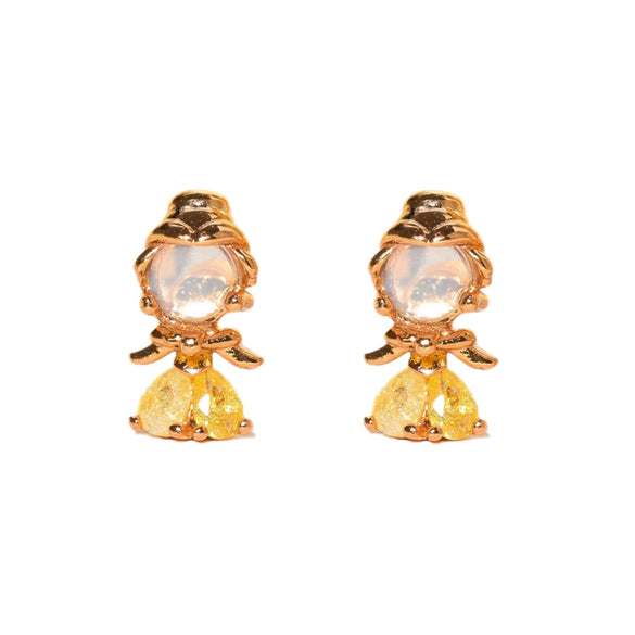 Wholesale Copper Cartoon Character Inlaid Zircon Threepiece Earrings Suit