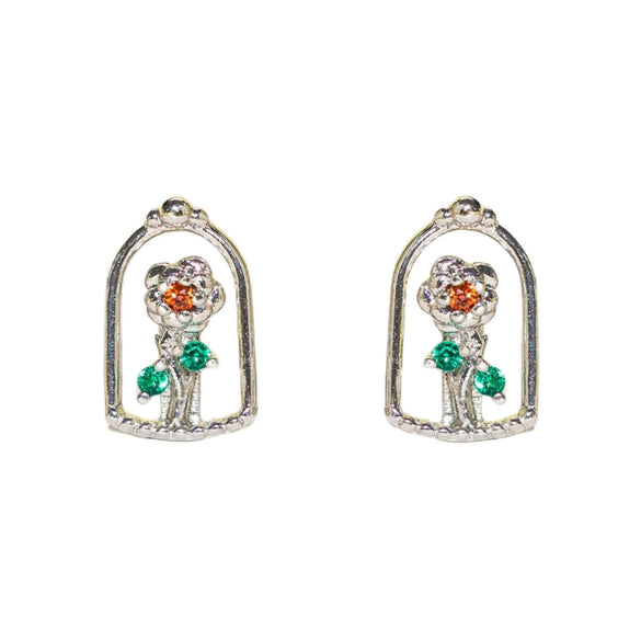 Wholesale Copper Cartoon Character Inlaid Zircon Threepiece Earrings Suit