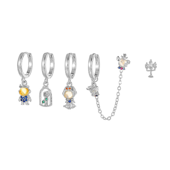 Wholesale Copper Cartoon Characters Animals Zodiac Zircon Tassel Earrings For Women