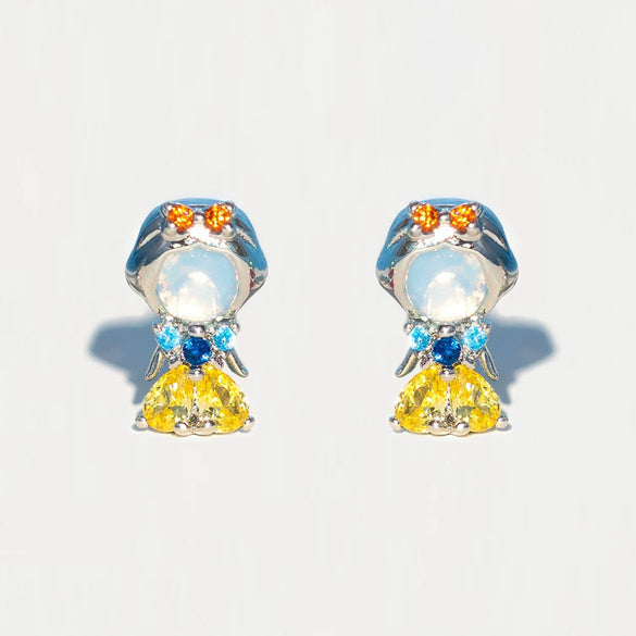 Wholesale Copper Cartoon Characters Zircon Inlaid Fantasy Fairy Tale Character Earrings Set Jewelry