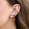 Wholesale Copper Cartoon Ghost And Pumpkin Dripping Oil Micropaved Zircon Earrings Set For Women