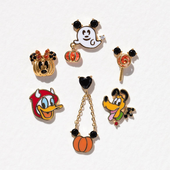 Wholesale Copper Cartoon Ghost And Pumpkin Dripping Oil Micropaved Zircon Earrings Set For Women