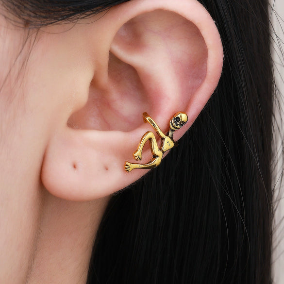 Wholesale Copper Cartoon Humanoid Ear Clip Electroplated Unisex Ear Accessories Without Ear Holes