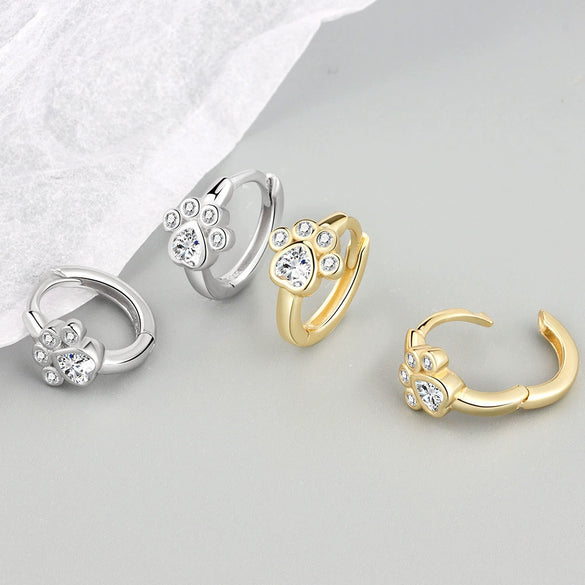 Wholesale Copper Cat Claw Diamond Women's Earrings Cute Style