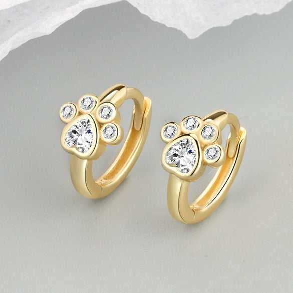 Wholesale Copper Cat Claw Diamond Women's Earrings Cute Style