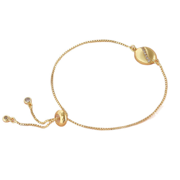 Wholesale Copper Coffee Bean Simple Fashionable Drawstring Electroplated Adjustable Women's Bracelet