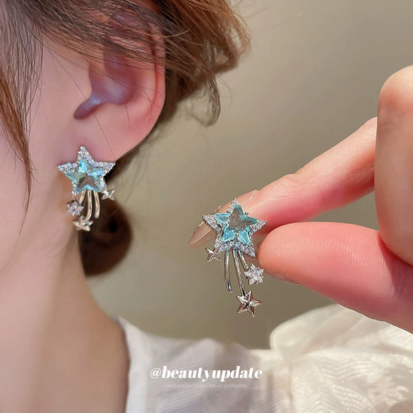 Wholesale Copper Constellation Zircon Inlaid Earrings Niche Creative Design Light Luxury Style