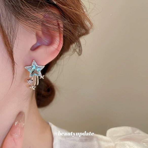 Wholesale Copper Constellation Zircon Inlaid Earrings Niche Creative Design Light Luxury Style