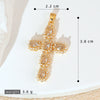 Wholesale Copper Cross Necklace Pendant With Geometric Letters Numbers Text Pattern And Zirconia Design