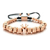 Wholesale Copper Crown Beaded Pineapple Braided Adjustable Unisex Bracelet With Electroplating