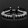 Wholesale Copper Crown Beaded Pineapple Braided Adjustable Unisex Bracelet With Electroplating