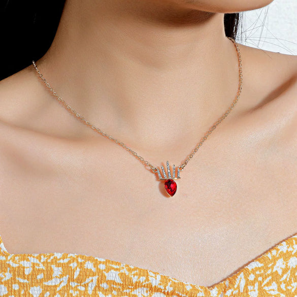 Wholesale Copper Crown Shaped Diamond Set Necklace