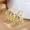 Wholesale Copper Cshaped Geometric Style Ring Earrings For Women