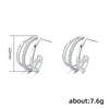 Wholesale Copper Cshaped Geometric Style Ring Earrings For Women