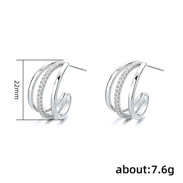 Wholesale Copper Cshaped Geometric Style Ring Earrings For Women