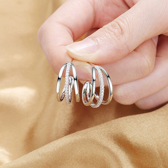 Wholesale Copper Cshaped Geometric Style Ring Earrings For Women