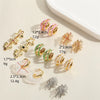 Wholesale Copper Cshaped Tube Electroplated Flower Resin Earrings For Women