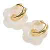 Wholesale Copper Cshaped Tube Electroplated Flower Resin Earrings For Women