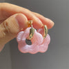 Wholesale Copper Cshaped Tube Electroplated Flower Resin Earrings For Women