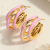 Wholesale Copper Cshaped Tube Electroplated Flower Resin Earrings For Women